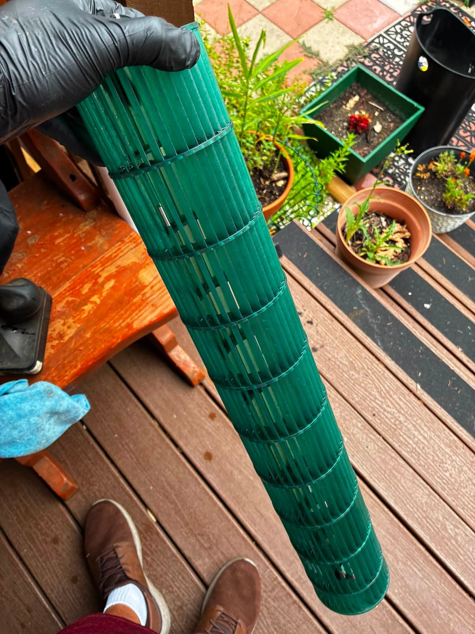 Clean teal blower wheel after professional extraction