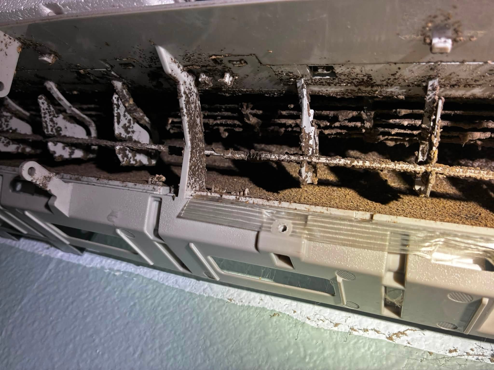 Dirty blower area inside a mini-split